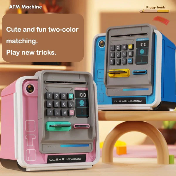 New ATM Machine Safe Box Money Bank Electronic Piggy Bank Automatic Code Key Lock