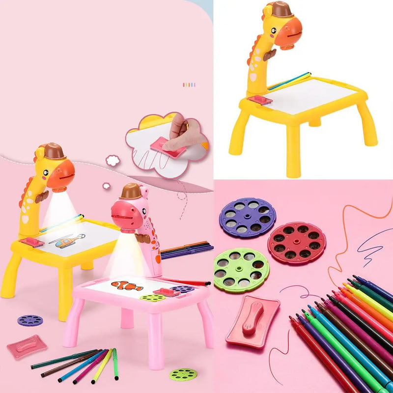 Children LED Projector Art Drawing Table Toys Painting Board Desk